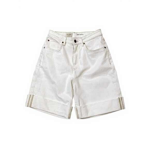 Anthropologie Pilcro The Austyn‎ High Rise Cuffed Jean Shorts Ivory Size 28 NWT - Picture 11 of 11